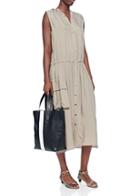 Cupro Anorak Sleeveless Midi Dress