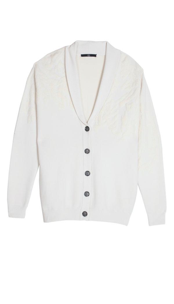 Raised Jacquard Cardigan