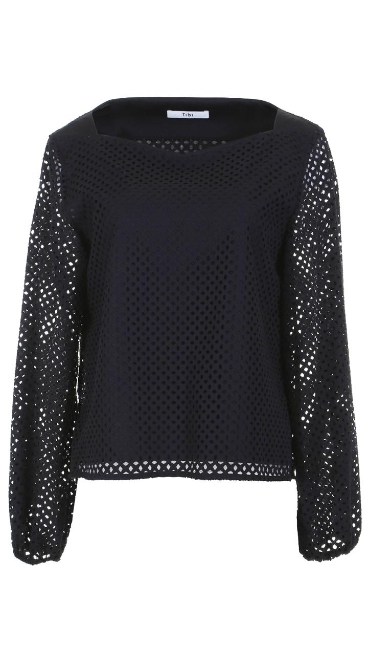 Pascale Laser Cut Sculpted Top