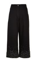 Embroidered Denim Cropped Jeans