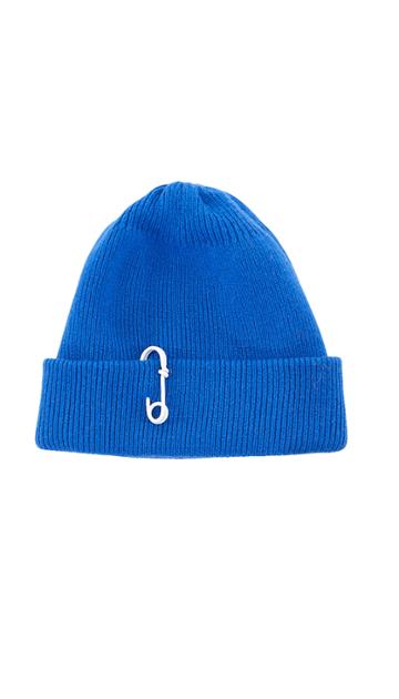 Cashmere Wool Beanie With Pin Detail