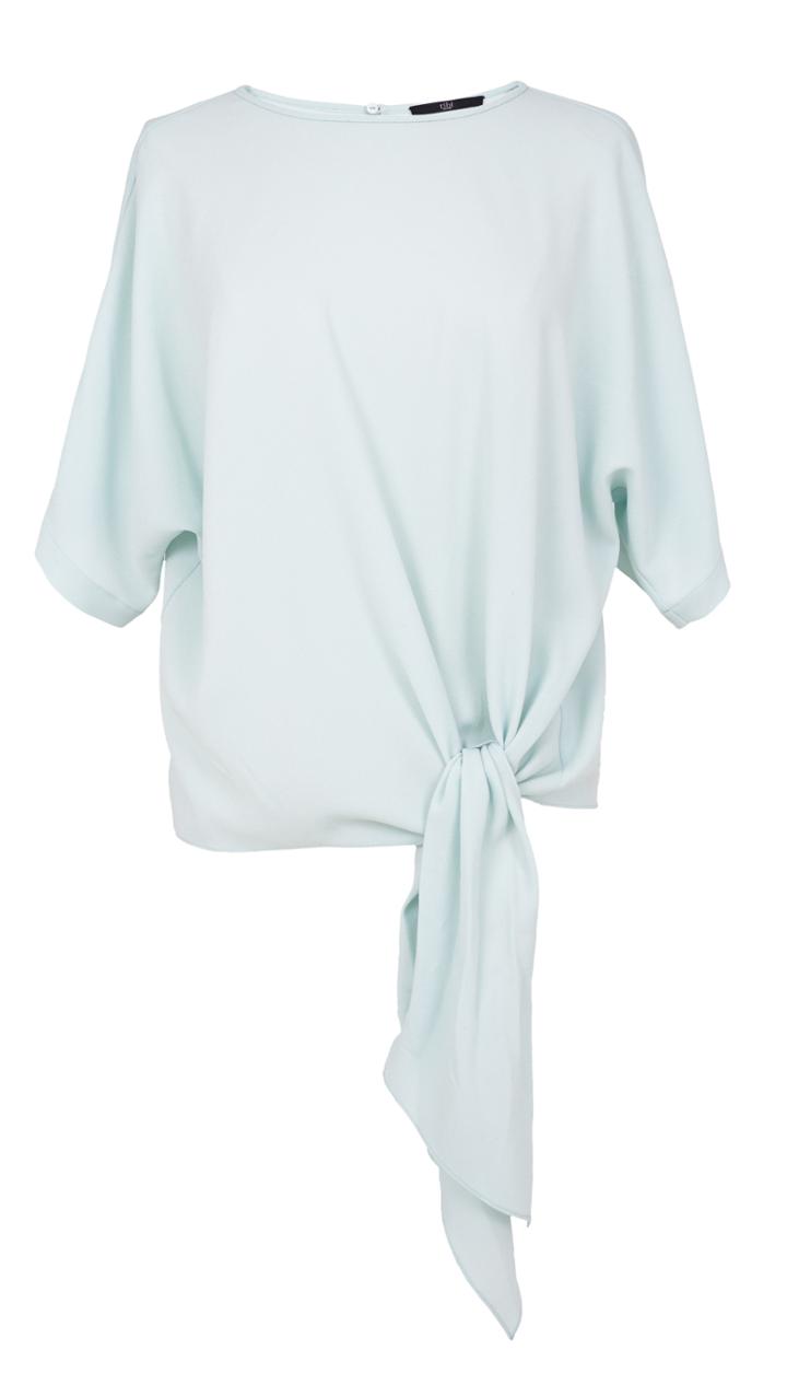 Savanna Crepe Short Sleeve Tie Top