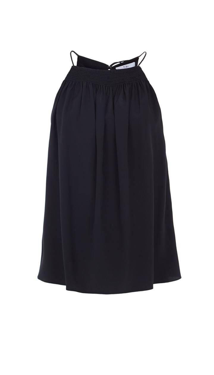 Silk Shirred Halter Cami
