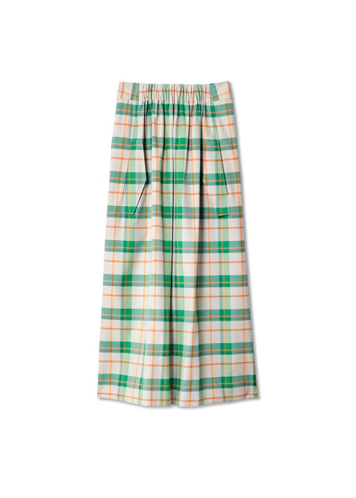 Hani Plaid Smocked Waistband Skirt