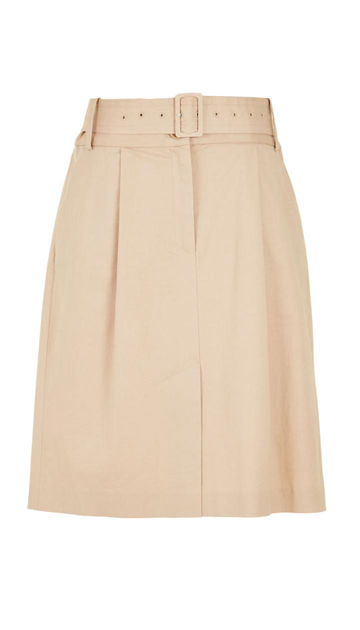 Esteban Twill Belted Skirt