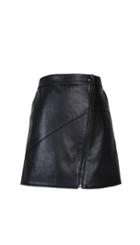 Pebbled Leather Skirt