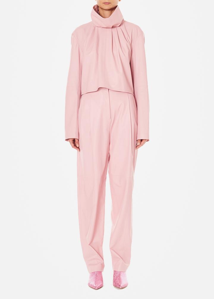 Tissue Leather Sculpt Top