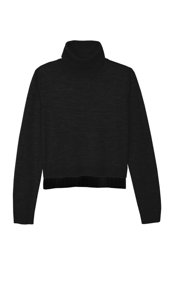 Woven Back Turtleneck