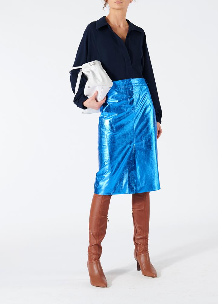 Tech Leather Trouser Skirt