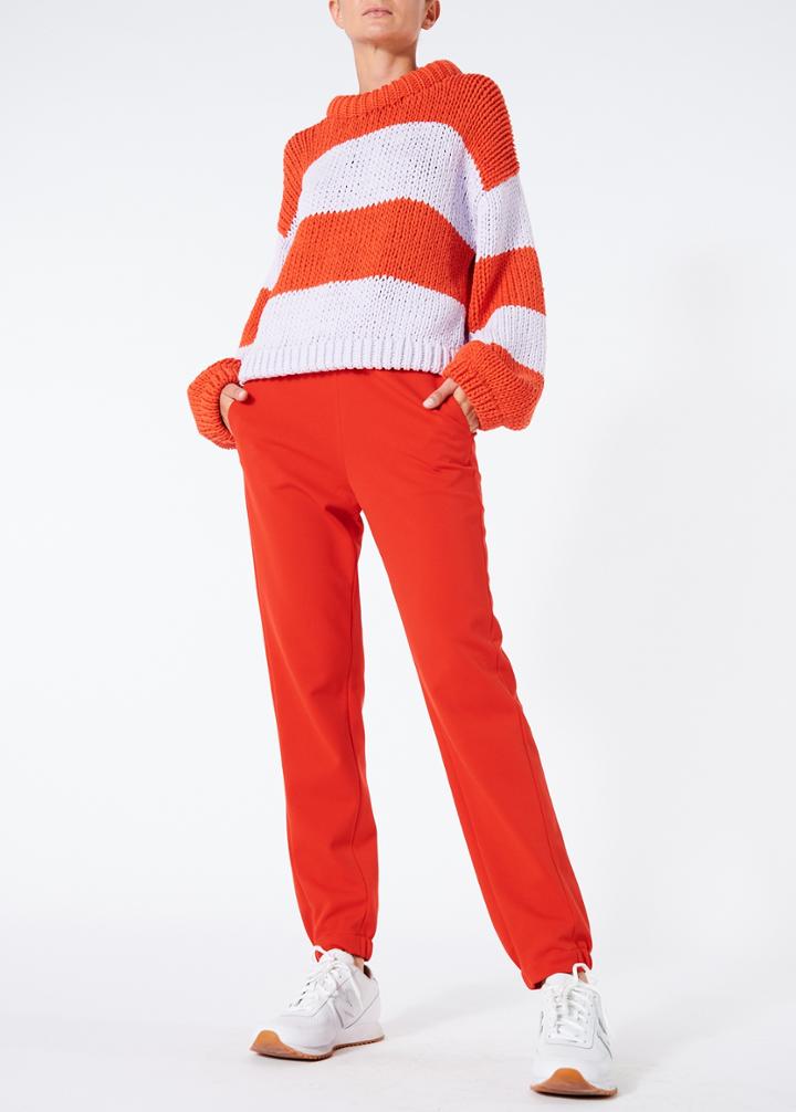 Tube Yarn Striped Cropped Pullover