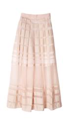 Striped Organza Midi Skirt