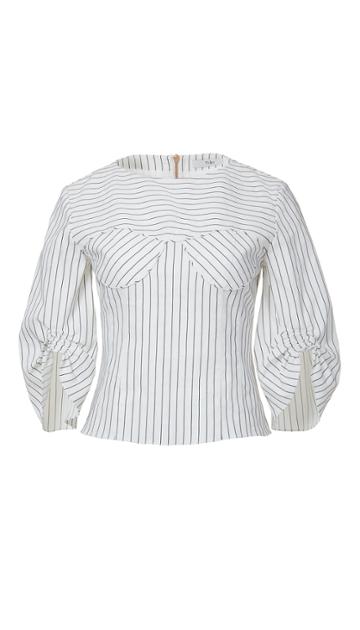 Cecil Stripe Peplum Corset Top