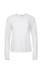 Mercerized Knit Ruched Sleeve Tee
