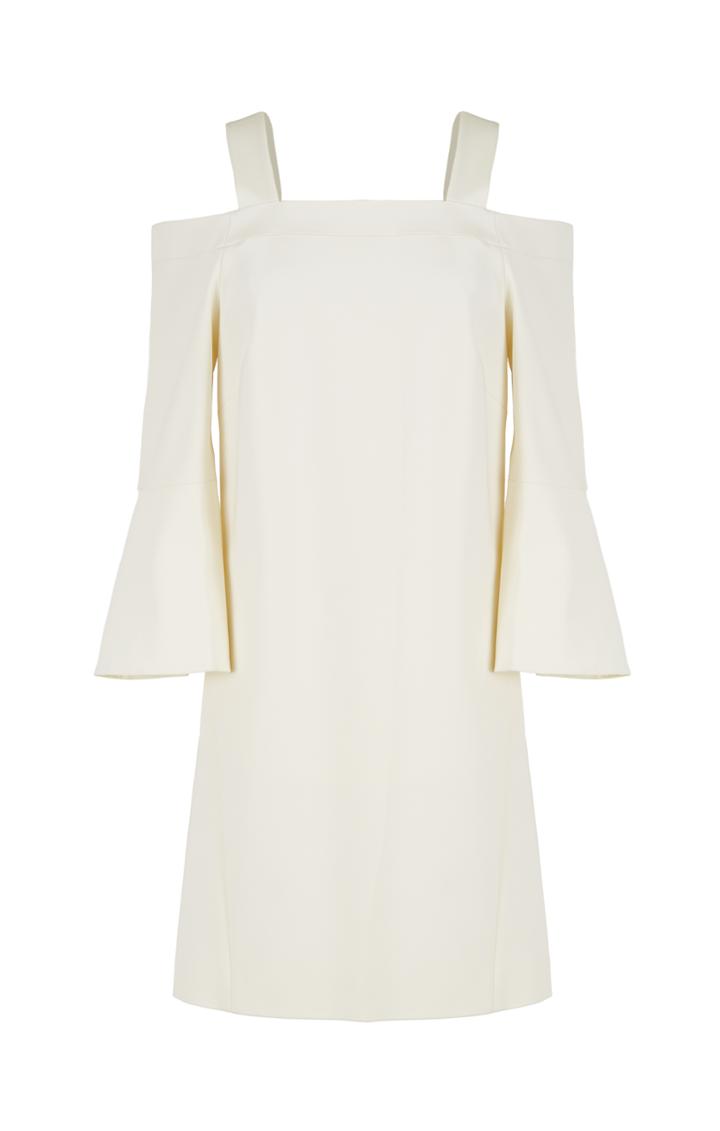 Stretch Faille Lantern Sleeve Dress
