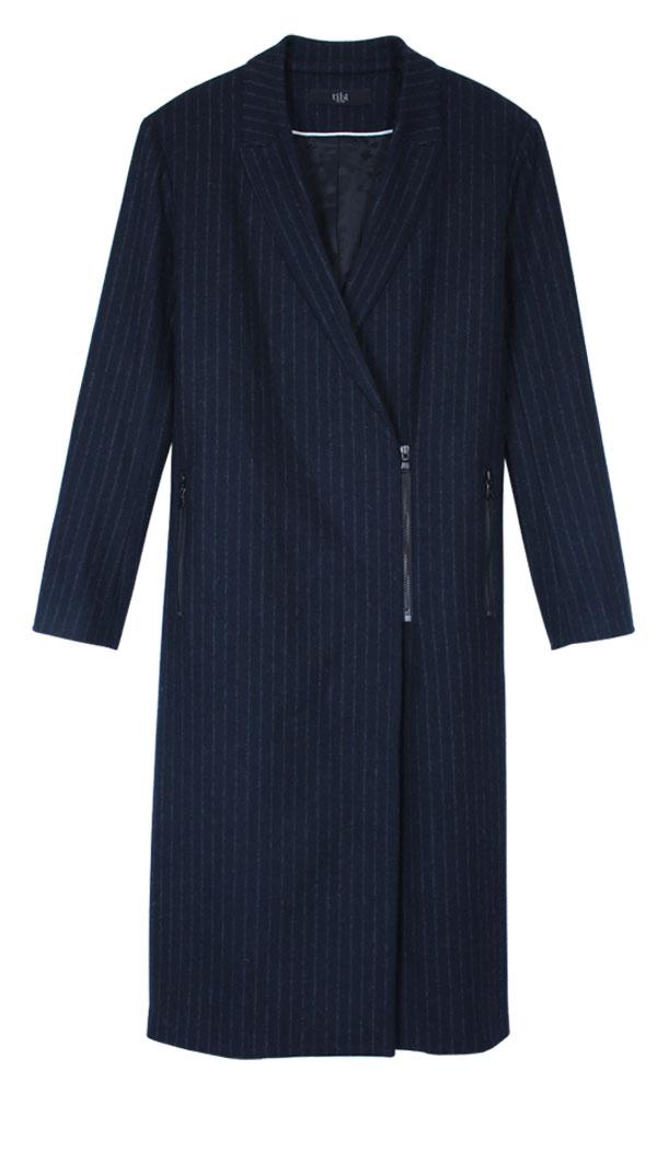 Chalk Stripe Long Coat