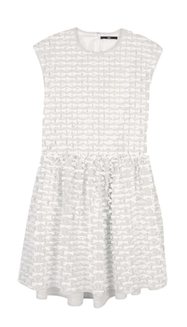 Ribbon Fil Coupe Drop Waist Dress