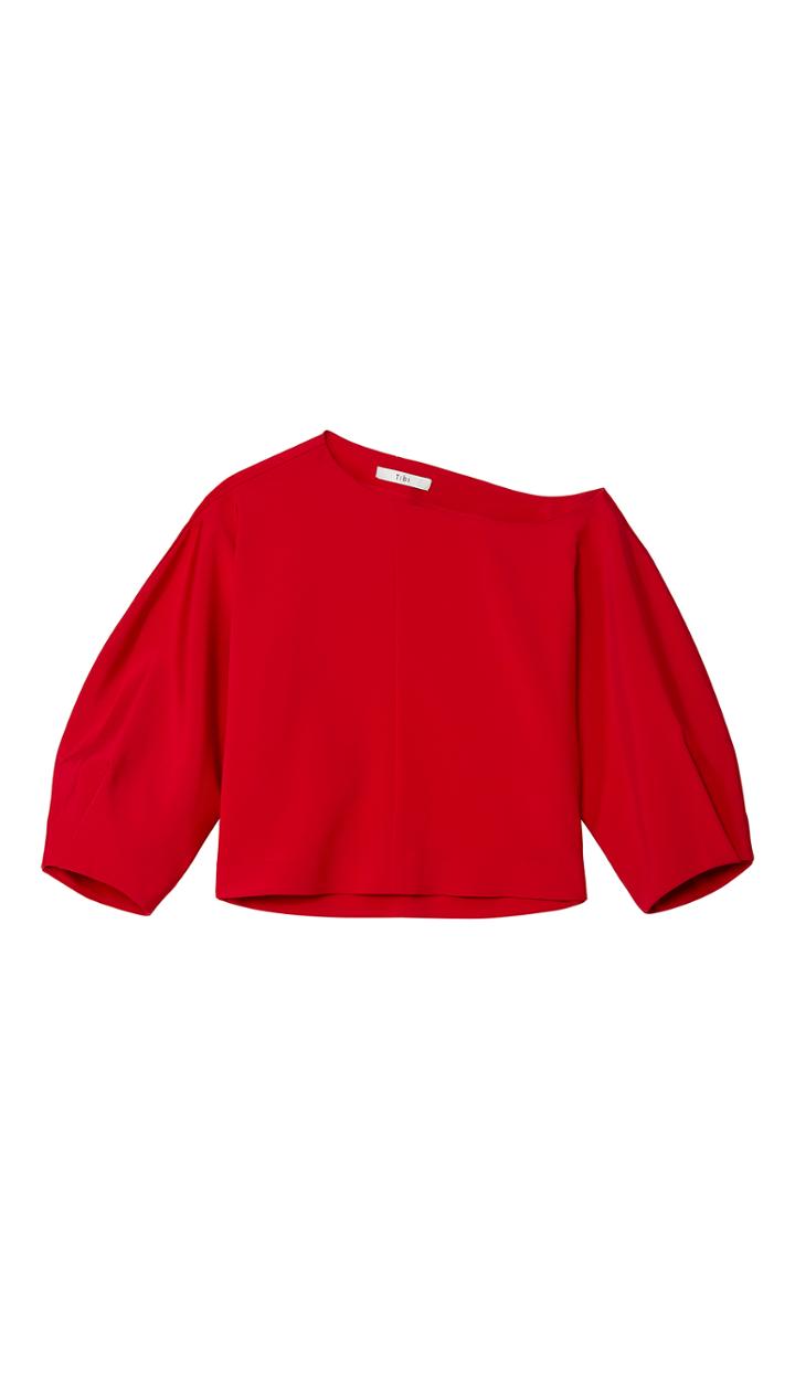 Stretch Faille Sculpted Sleeve Top