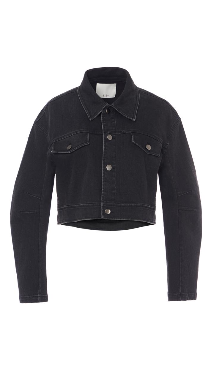 Black Denim Cropped Jean Jacket
