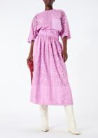 Lace Shirred Waistband Full Skirt