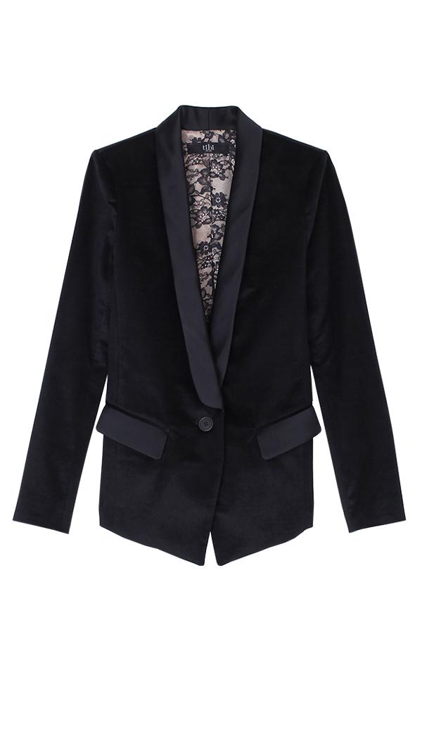 Stretch Velvet Blazer