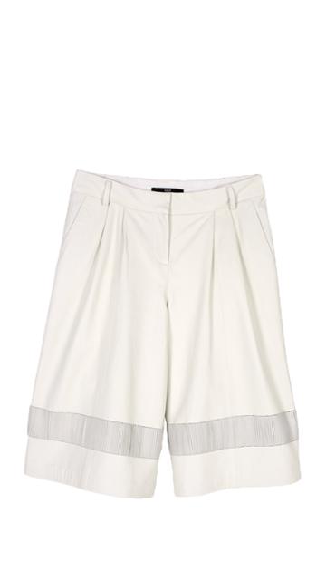 Detailed Leather Pleated Culottes