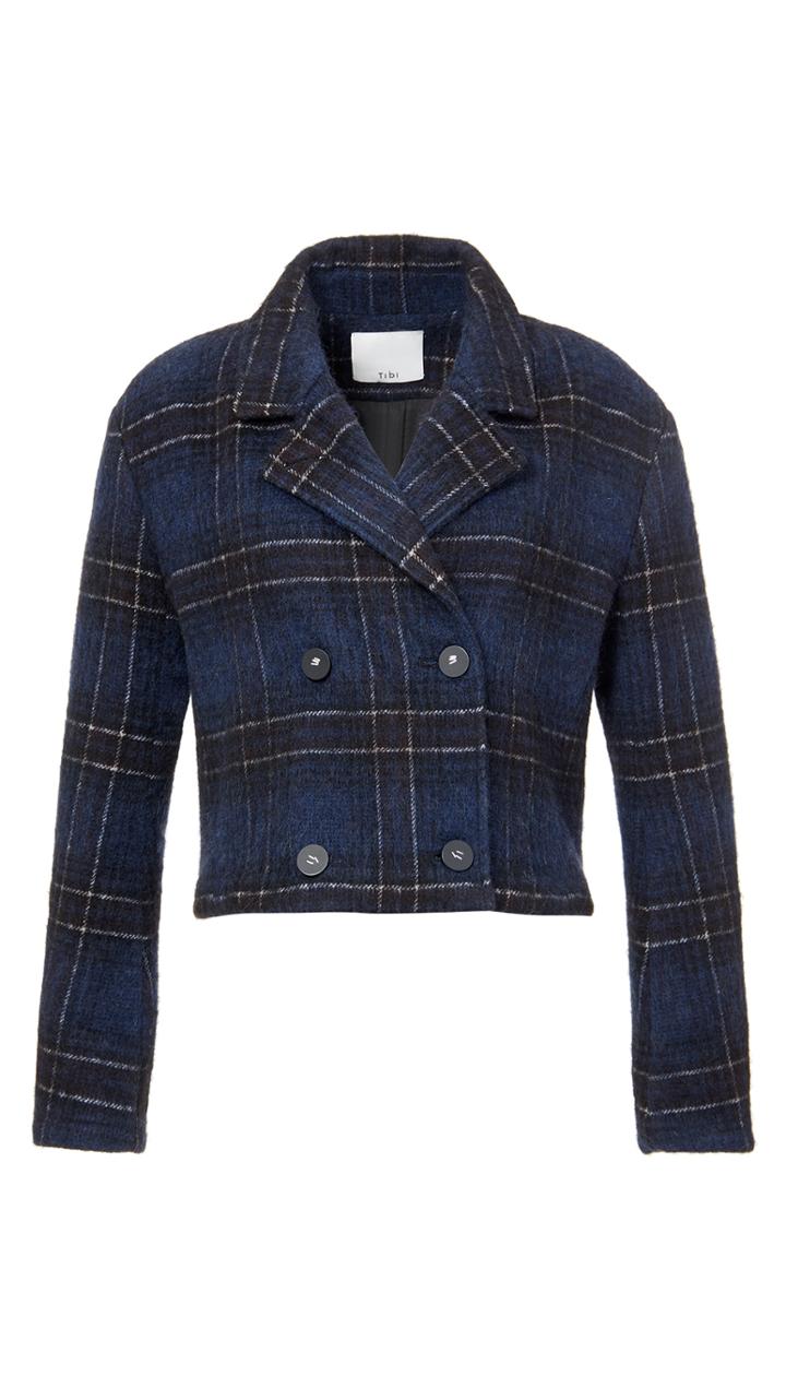 Dominic Plaid Cropped Oversized Coat