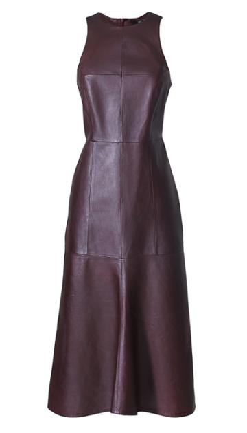 Leather Fluted Dress