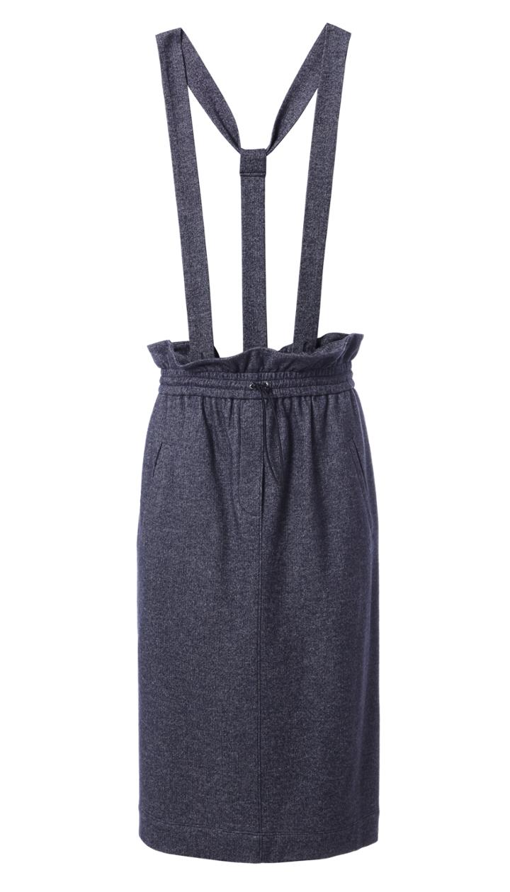 Tweed Stripe Paperbag Skirt With Detachable Straps
