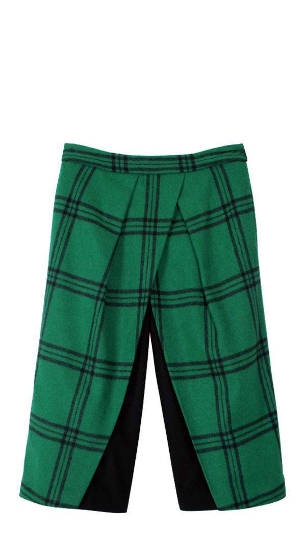 Evergreen Plaid Culottes