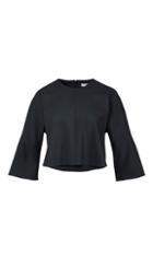 Bond Stretch Knit Cropped Bell Sleeve Top