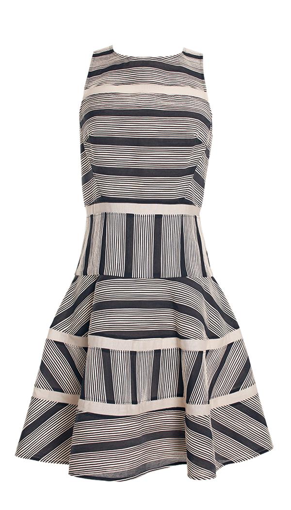 Raffia Organza Stripe Dress
