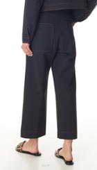 Topstitched Double Weave Stretch Pants