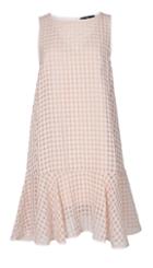 Windowpane Jacquard Drop Waist Dress