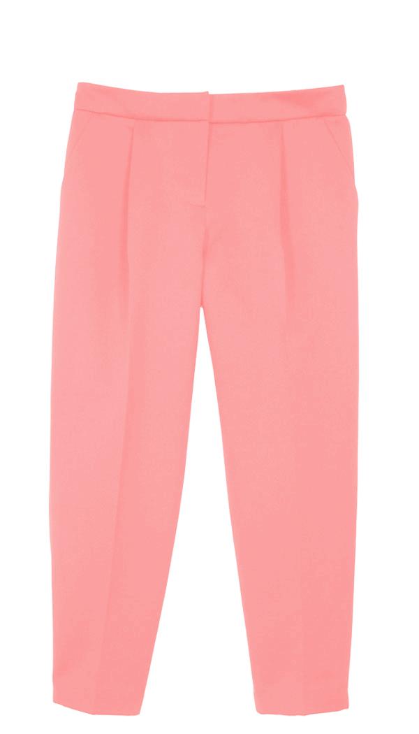 Satin Pleated Cropped Pants