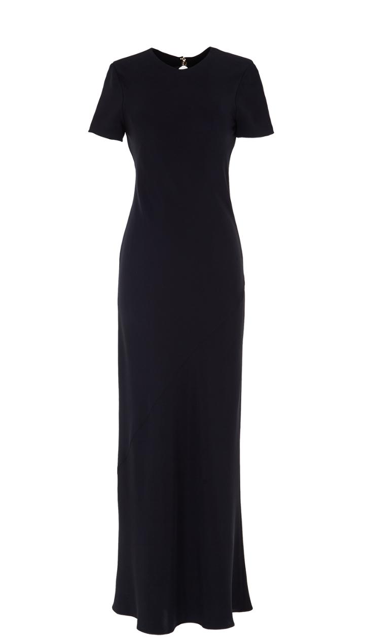 Silk Short Sleeve Bias Dress