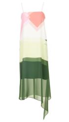 Pieza Print On Silk Draped Slip Dress