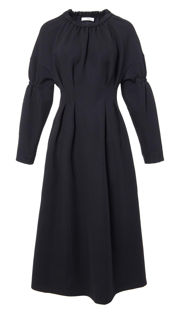 Sculpted Knit Shirred Dress
