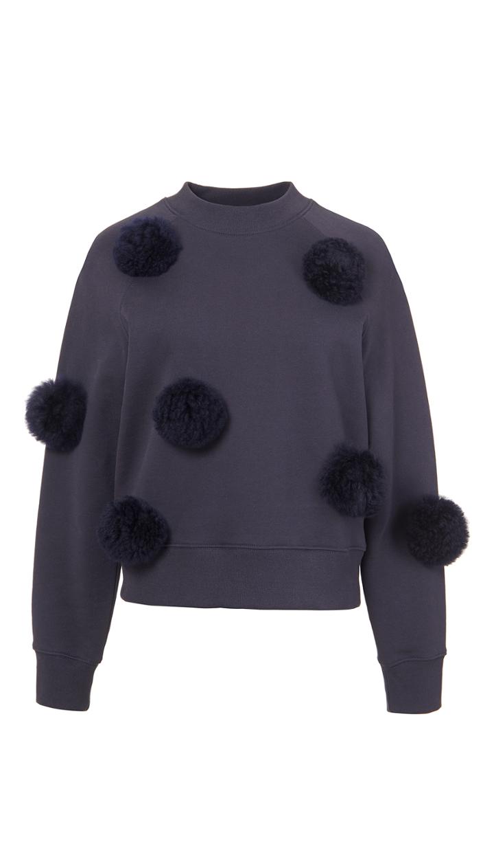 Cropped Pom Pom Sweatshirt
