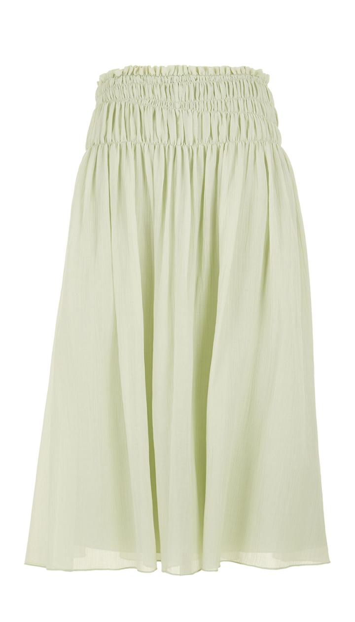 Crinkle Silk Cotton Skirt
