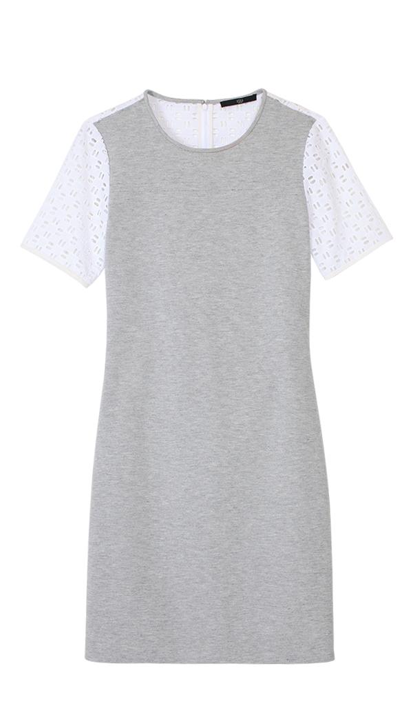 Italian Ponte Eyelet Dress