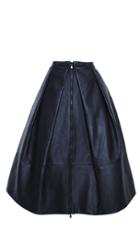 Leather Pleated Full Skirt