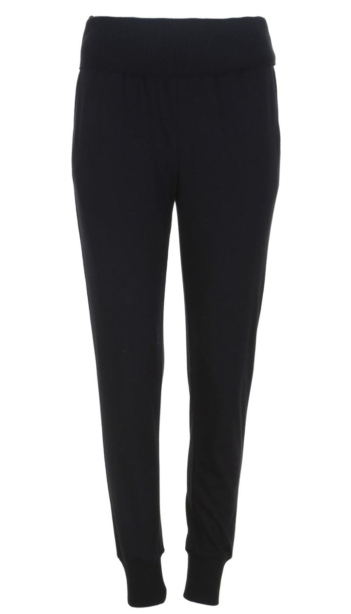 Wool Jersey Ribbed Track Pants