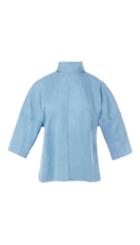 Chambray Drape Sculpted Sleeve Tie Top