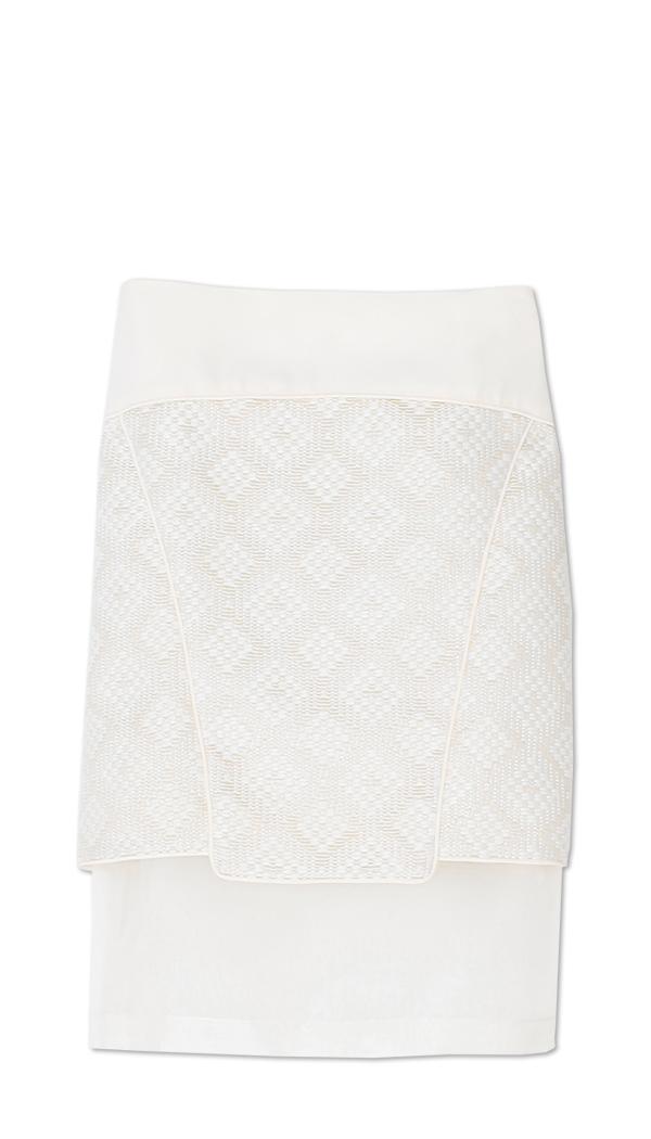 Embroidered Paneled Skirt