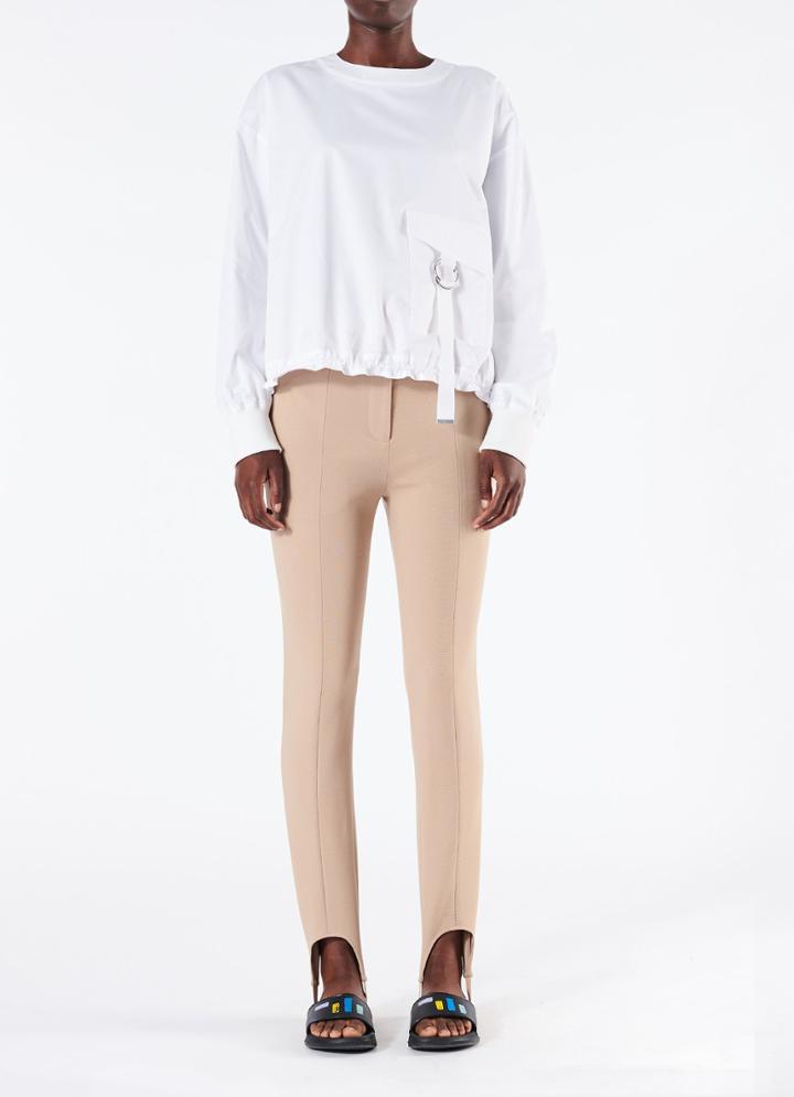 Cotton Poplin Ruched Top