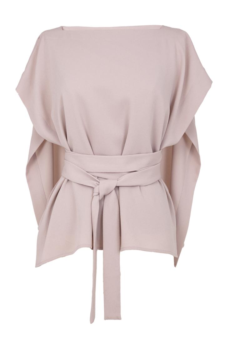 Savanna Crepe Front Tie Cape Top