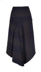 Horizon Stripe Draped Wool Skirt