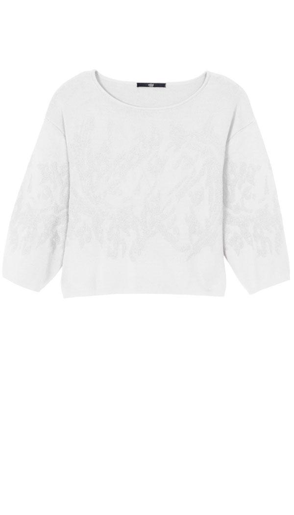 Raised Jacquard Pullover