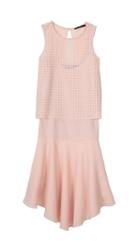 Windowpane Cut Out Layered Dress