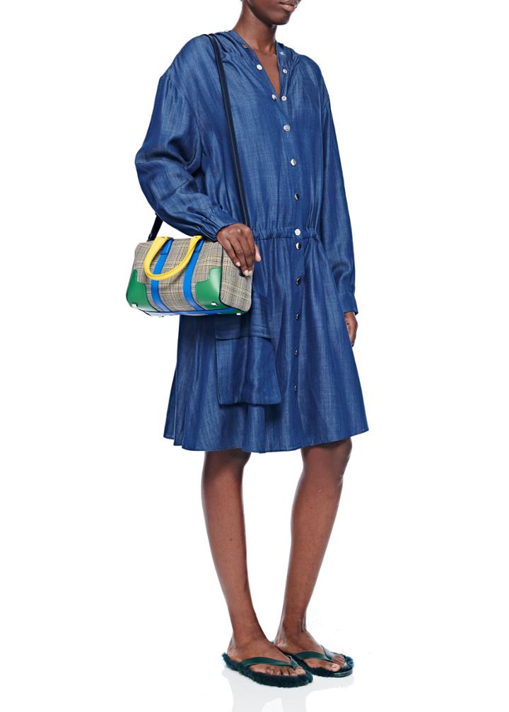 Dark Indigo Drape Anorak Dress